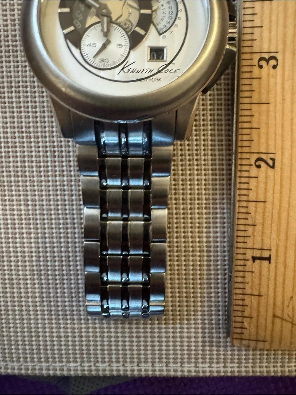 Kenneth Cole Silver and gunmetal Multi-Function Men's Bracelet Watch
